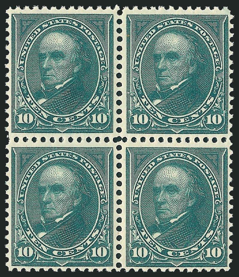10c Dark Green (273).> Block of four, original gum, lightly hinged, pretty shade, fresh and Very Fine