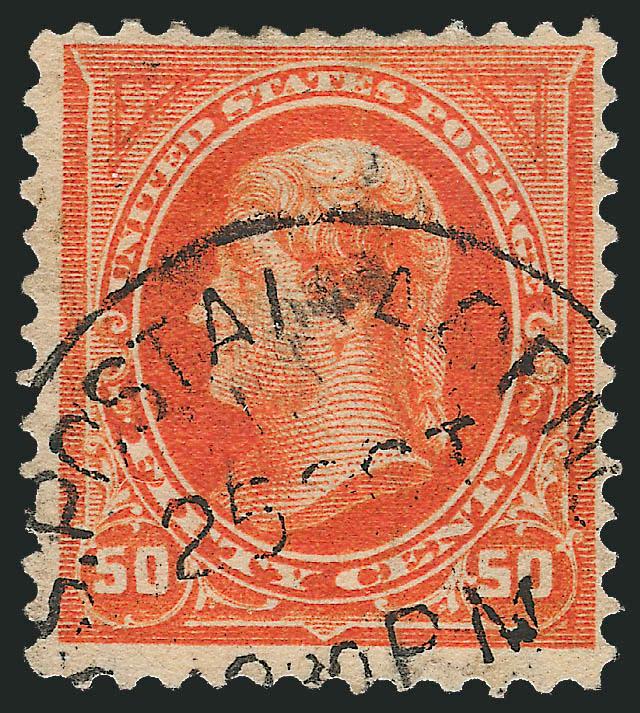 50c Orange (275).> Intense color, cancelled by <U.S. Postal Agency in Shanghai> circular datestamp, couple shortish perfs at top, Very Fine strike, scarce cancel on the 50c