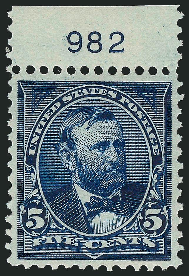 5c Dark Blue (281).> Mint N.H. with plate no. 982 at top, deep rich color and proof-like impression, gorgeous centering, Extremely Fine Gem, a superb stamp in every respect