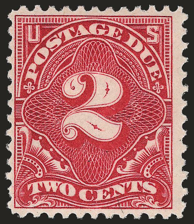 2c Vermilion (J30).> Original gum, rich color and detailed impression, light vertical crease, Very Fine appearance