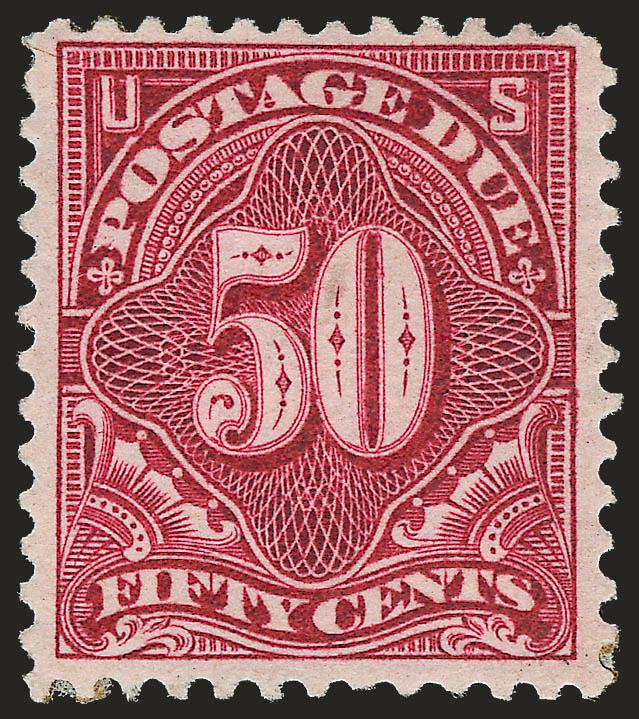 50c Deep Claret (J37).> Original gum, small h.r. in each corner and at center, rich color, Very Fine