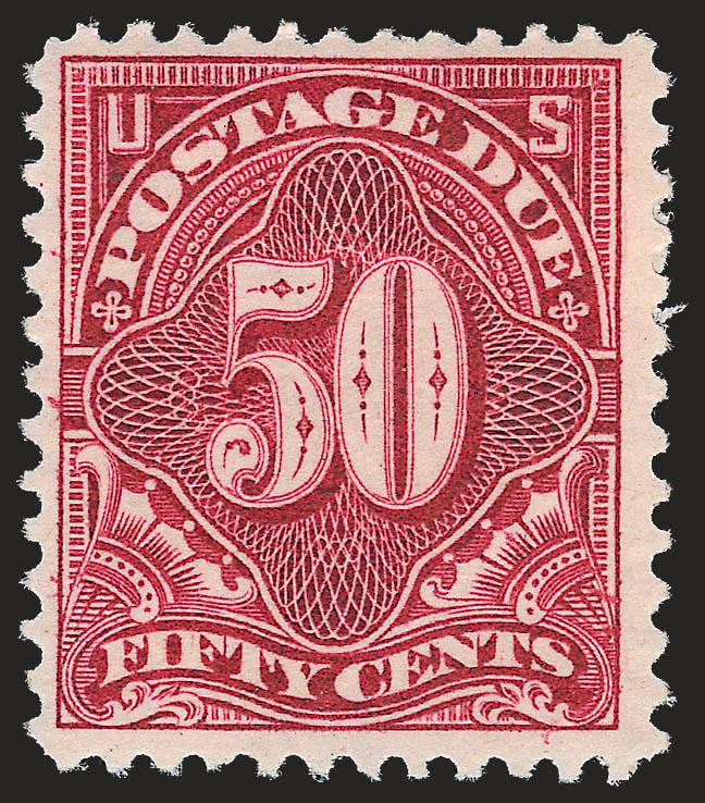 1c-50c Deep Claret (J38-J44).> Original gum, mostly h.r., few with adherences, fresh colors, Fine-Very Fine set
