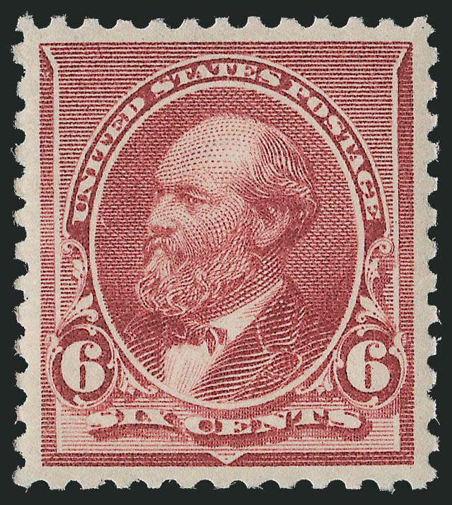6c Brown Red (224).> Mint N.H., deep rich color on post office fresh paper, detailed impression, perfect centering with wide margins all around<><>^EXTREMELY FINE GEM. A SPECTACULAR MINT NEVER-HINGED EXAMPLE OF
THE 6-CENT 1890 ISSUE, WHICH HAS BEEN