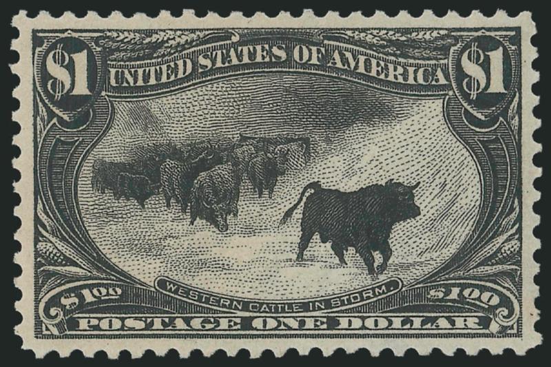 $1.00 Trans-Mississippi (292).> Mint N.H., intense shade on post office fresh paper, incredibly detailed impression which highlights every minute detail of this wonderful engraving<><>^EXTREMELY FINE GEM. A
SPECTACULAR MINT NEVER-HINGED EXAMPLE OF