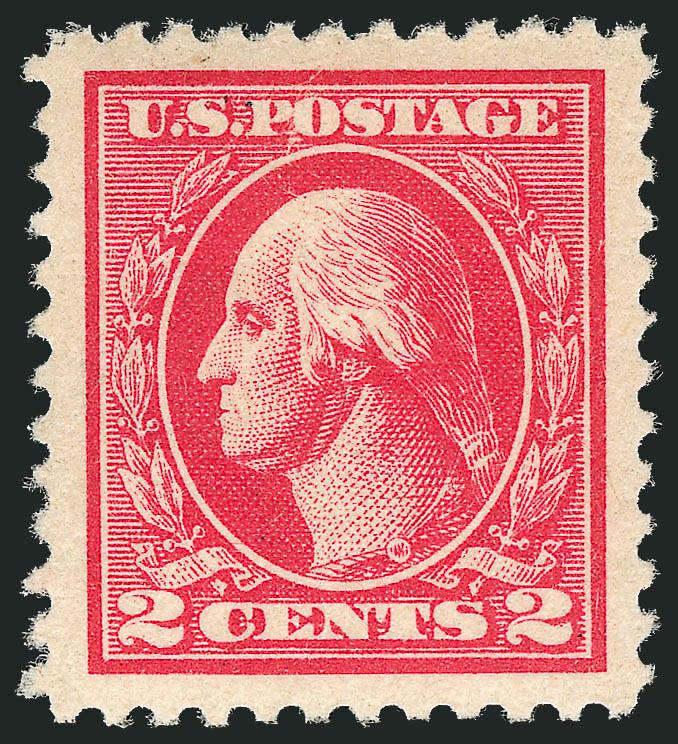 2c Carmine, Ty. V (527).> Mint N.H., radiant color on bright paper, beautifully centered with Jumbo margins<><>^EXTREMELY FINE GEM. THIS IS THE ONLY EXAMPLE OF THIS ISSUE TO ACHIEVE THE GRADE OF SUPERB 98 JUMBO
FROM P.S.E., WHICH IS THE HIGHEST GRA