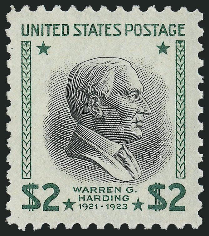 $2 Harding (833).> Mint N.H., deep rich color, perfectly centered with Jumbo margins, Extremely Fine Gem, P.S.E. encapsulated (Superb 98 Jumbo SMQ $400.00), only two examples have graded higher to date and only
two others share this grade
