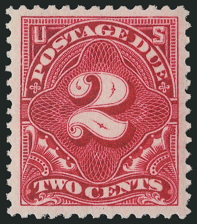 2c Vermilion (J30).> Original gum, lightly hinged, radiant color on bright white paper, outstanding centering with wide balanced margins<><>^EXTREMELY FINE GEM. A GORGEOUS EXAMPLE OF THE 2-CENT 1894
UNWATERMARKED ISSUE, GRADED XF-SUPERB 95 BY P.S.E