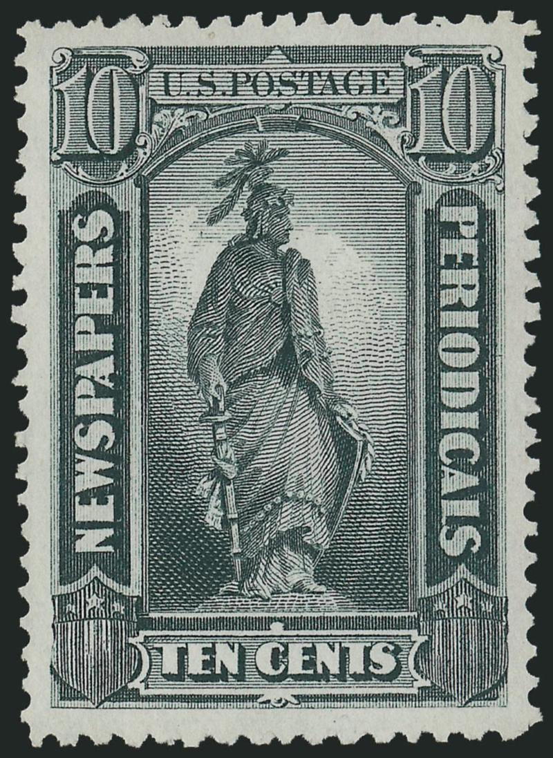10c Gray Black, 1875 Special Printing (PR39).> Without gum as issued, intense shade nicely contrasted by bright, post-office fresh paper, choice centering with Jumbo margins<><>^EXTREMELY FINE GEM. A SUPERB
EXAMPLE OF THE 10-CENT 1875 NEWSPAPER SPE