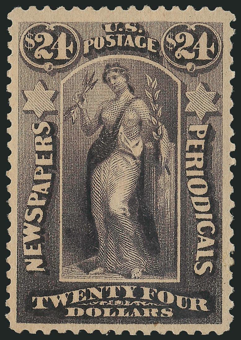 $24.00 Dark Violet, 1879 Issue (PR76).> Original gum, deep rich color, wide margins and nearly precise centering, Extremely Fine, P.S.E. encapsulated (OGh, XF 90 SMQ $1,150.00)
