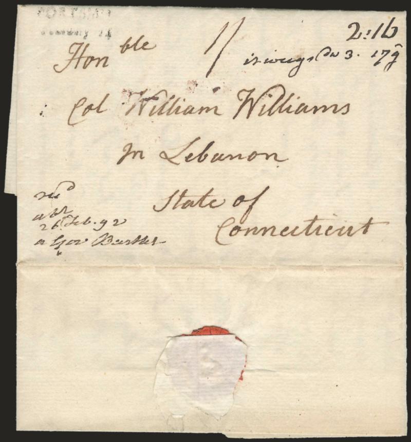 Josiah Bartlett.> Delegate to Continental Congresses (1775, 1776, 1778), signer of Articles of Confederation, second signer of Declaration of Independence, Governor of New Hampshire, one-page ALS as Governor of
New Hampshire datelined <<Kingstown Fe
