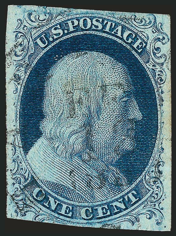 1c Blue, Ty. II, Plate 3 (7).> Position 23R3, curl over C variety, ample margins to just barely in, deep shade, lightly cancelled by circular datestamp, Very Fine, plated examples from Plate 3 are scarce, with
2003 P.F. certificate