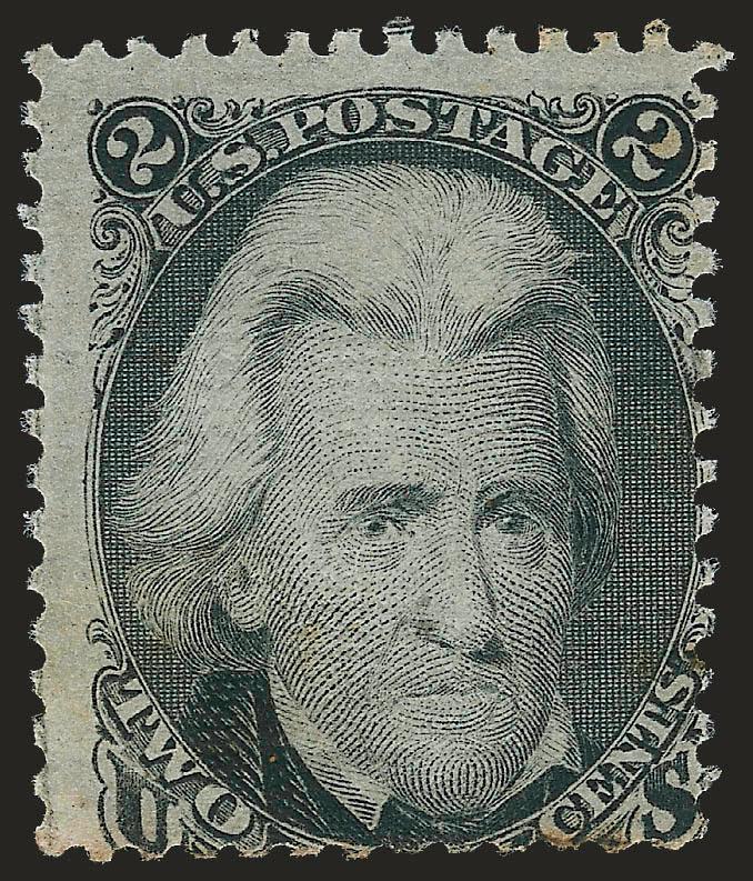 2c Black, Z. Grill (85B).> Original gum, light edge toning at bottom, otherwise Very Good, rare, with 1987 P.F. certificate for strip