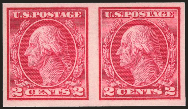 2c Carmine, Ty. I, Imperforate Coil (459).> Mint N.H. pair, rich color and lovely margins, Very Fine and choice, with 2005 P.S.E. certificate