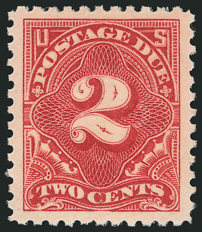 2c Rose Red (J62a).> Mint N.H., radiant color and detailed impression, perfectly centered with Jumbo margins, Extremely Fine Gem, a superb example of this shade, with 1998 P.F. certificate, with 2006 P.S.E.
certificate (XF-Superb 95 Jumbo SMQ $100.0