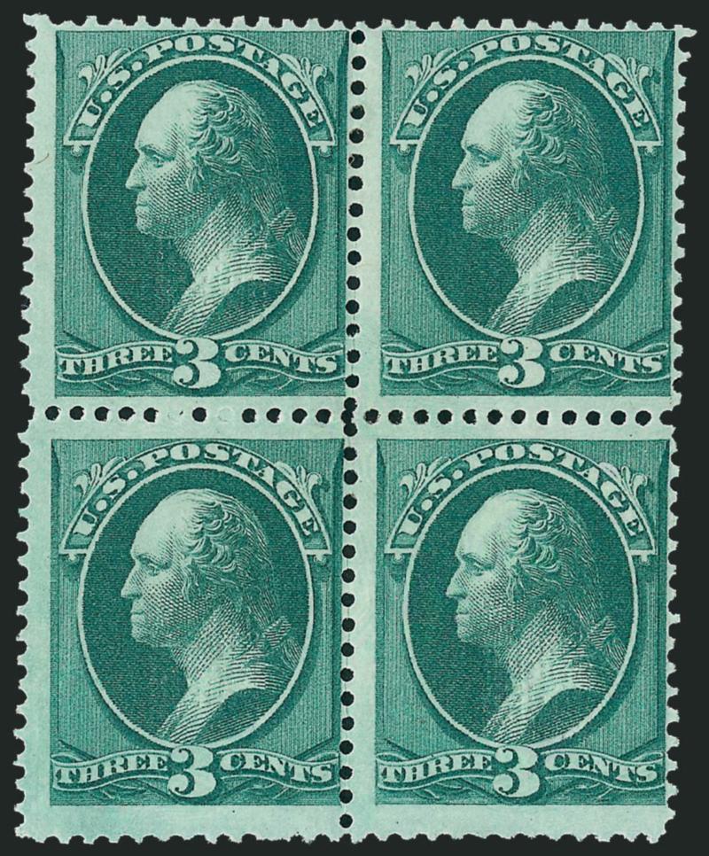 3c Green, With Grill (158e).> Block of four, original gum, Fine, difficult to find in multiples, Scott Retail as four singles