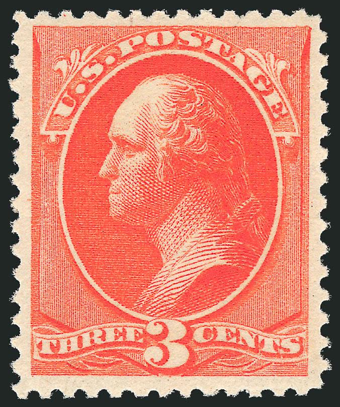 3c Vermilion (214).> Mint N.H., vibrant color on bright paper, Very Fine and choice, ex Odeneal, with 2007 P.F. certificate
