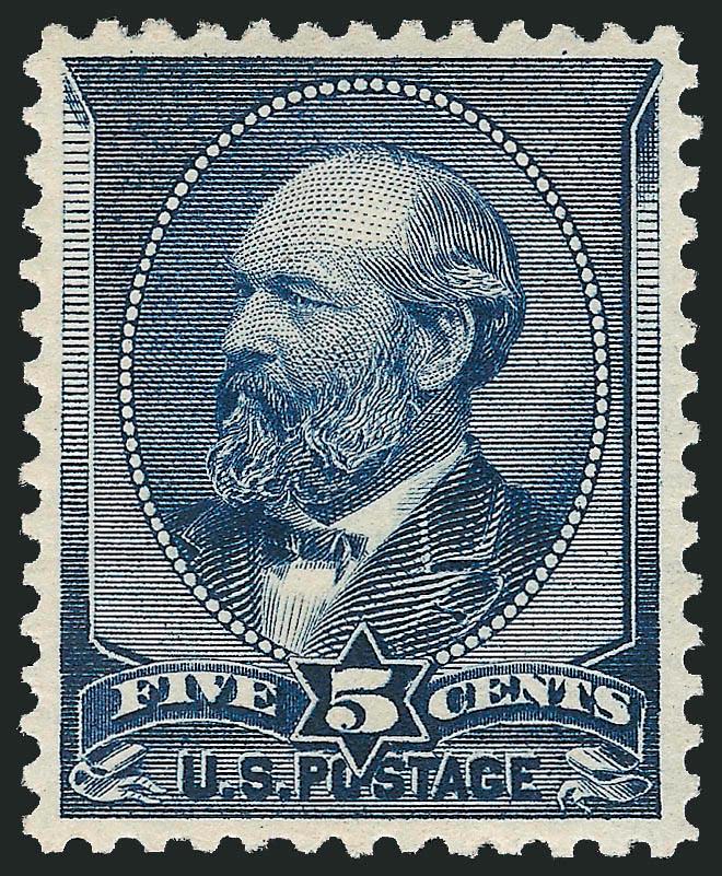 5c Indigo (216).> Mint N.H., rich color on bright paper, wide and balanced margins, long and full perforations, fresh and Extremely Fine, a stamp with tremendous visual appeal, with 2010 P.F. certificate (XF
90)