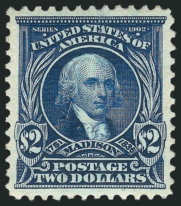 $2.00 Dark Blue (312).> Lightly hinged, rich color on bright paper, well-proportioned margins, fresh and Extremely Fine, with 2009 P.F. certificate (XF 90)