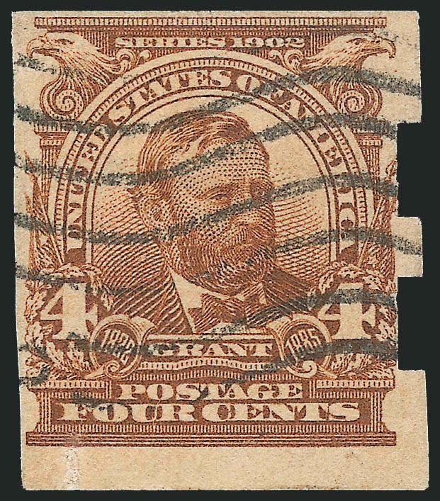 4c Brown, Imperforate, Schermack Ty. III Private Perforation (314A).> Large margins to well clear at left with full Schermack perforations on right side, deep rich color, usual wavy-line cancel, small thins and
small sealed tear<><>^FINE APPEARANCE