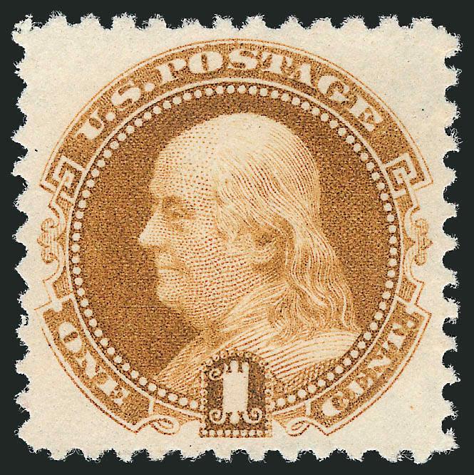 1c Brown Orange, 1881 Re-Issue (133a).> Without gum as issued, wonderfully fresh and beautifully centered, Extremely Fine, with 2009 P.S.E. certificate (XF 90 SMQ $650.00), one of three in this grade with only
two higher