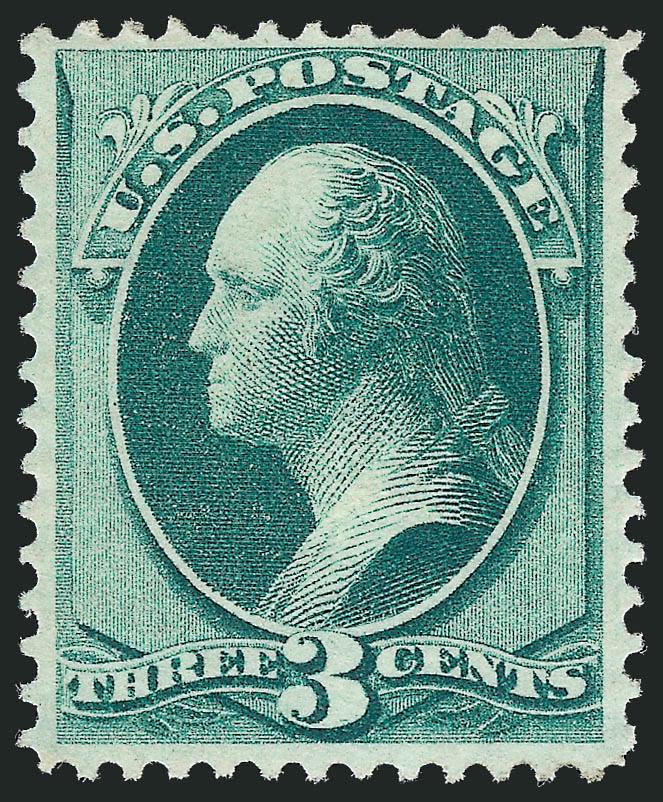 3c Green, Grill (136).> H. Grill, original gum, lightly hinged, fresh, wonderful color, Very Fine and attractive, with 1983 and 2009 P.F. certificates