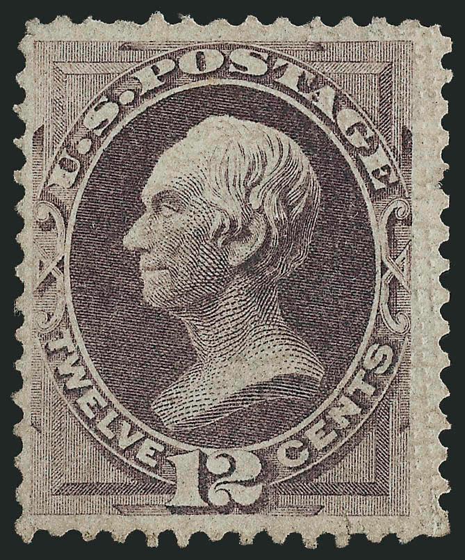 12c Dull Violet, End Roller Grill (140 var).> H. Grill, right third of the stamp with clearly-defined grill points, cancel removed, light horizontal crease and small tear at bottom, appears Fine, scarce grill
variety, this is the listing copy, with 1