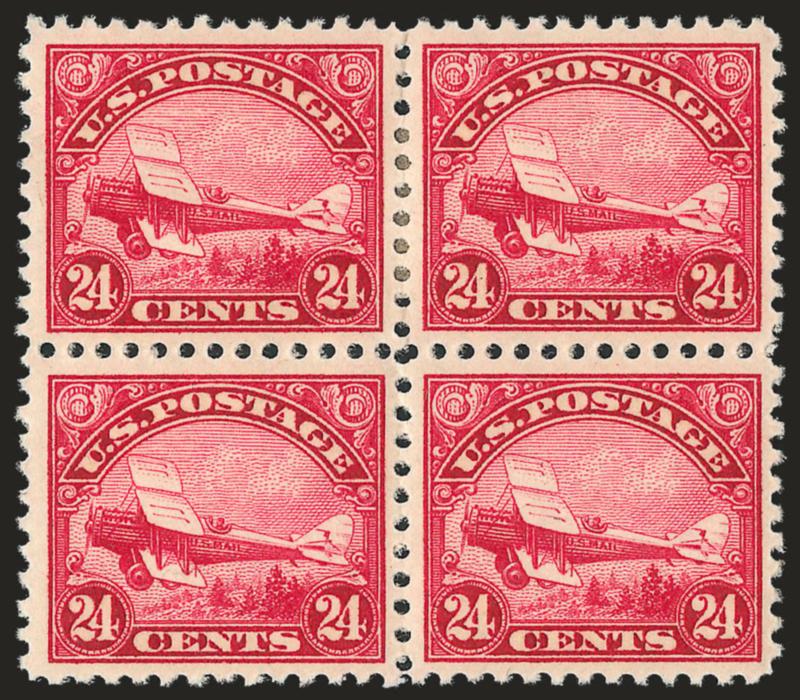 6c-24c 1918-23 Air Post (C1-C6).> Blocks of four, top pairs h.r., bottom pairs Mint N.H., Fine-Very Fine with several better