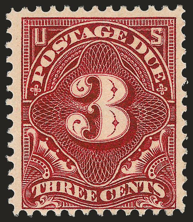 3c Deep Claret (J47).> Mint N.H., fresh, deep color with detailed impression, Fine, scarce in Mint N.H. condition, with 2008 P.F. certificate