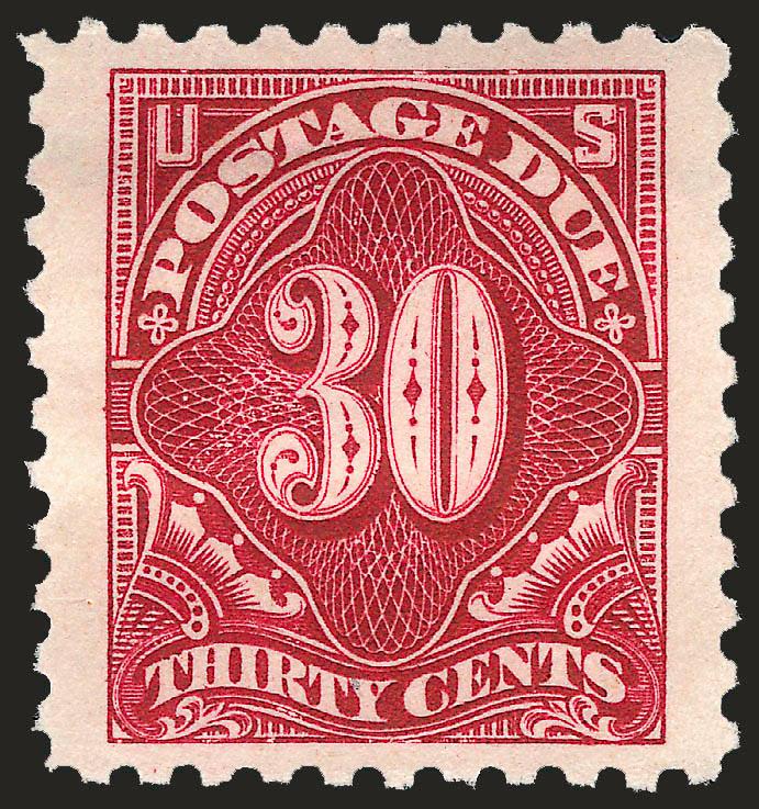 30c Carmine Lake (J57).> H.r., brilliant color, Jumbo margins, Extremely Fine, with 2009 P.F. certificate (XF 90 Jumbo)