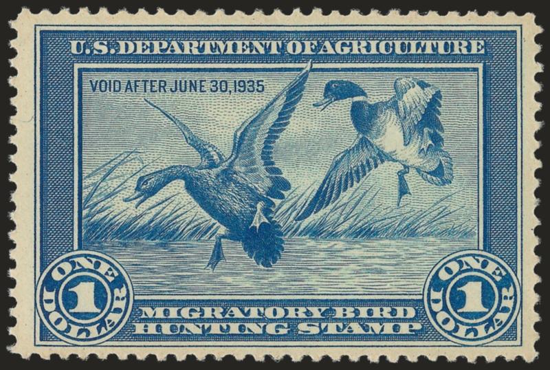$1.00 1934 Hunting Permit (RW1).> Mint N.H., Very Fine and choice, with 2004 P.F. certificate