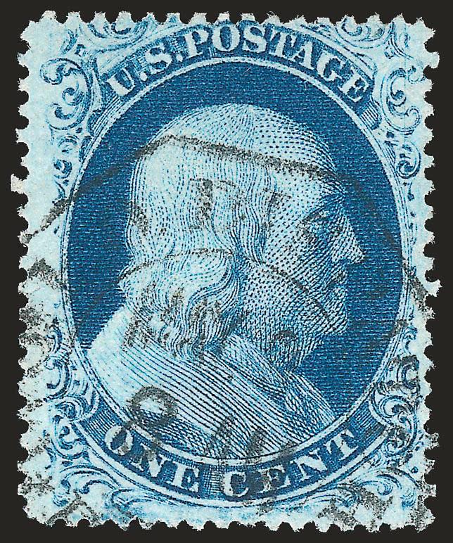 1c Blue, Ty. IIIa (22).> Plate 11 or 12, deep color, wide margins to just in but still showing the break at top, cancelled by U.S.P.O. Dispatch Philada. octagonal carrier datestamp, Fine and attractive, with
1980 P.F. certificate