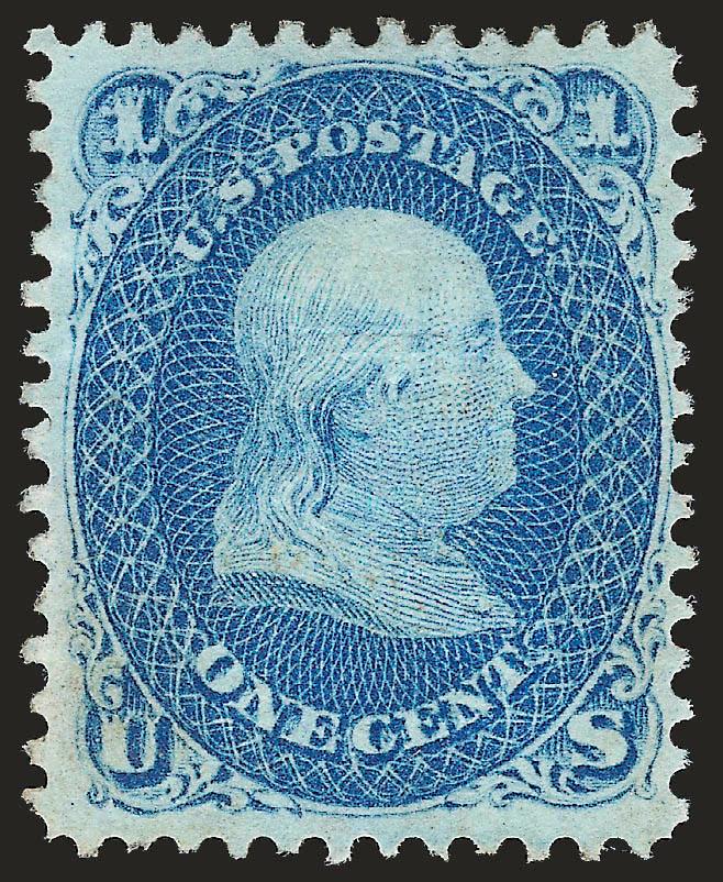 1c Blue, E. Grill (86).> Redistributed part original gum, rich color, light gum toning, Very Fine appearance, with 1996 P.F. certificate