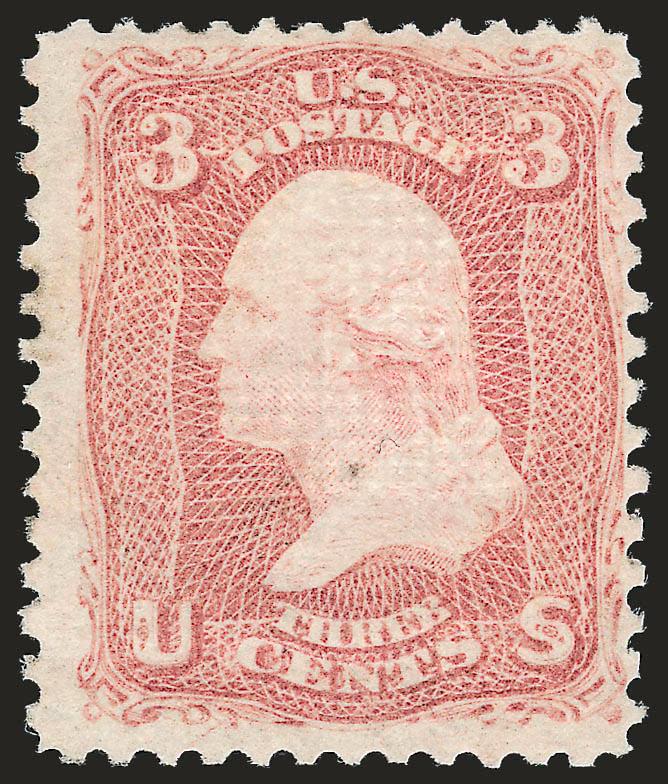 3c Rose, E. Grill (88).> Original gum, lightly hinged, bright color, Fine, with 2002 P.F. certificate