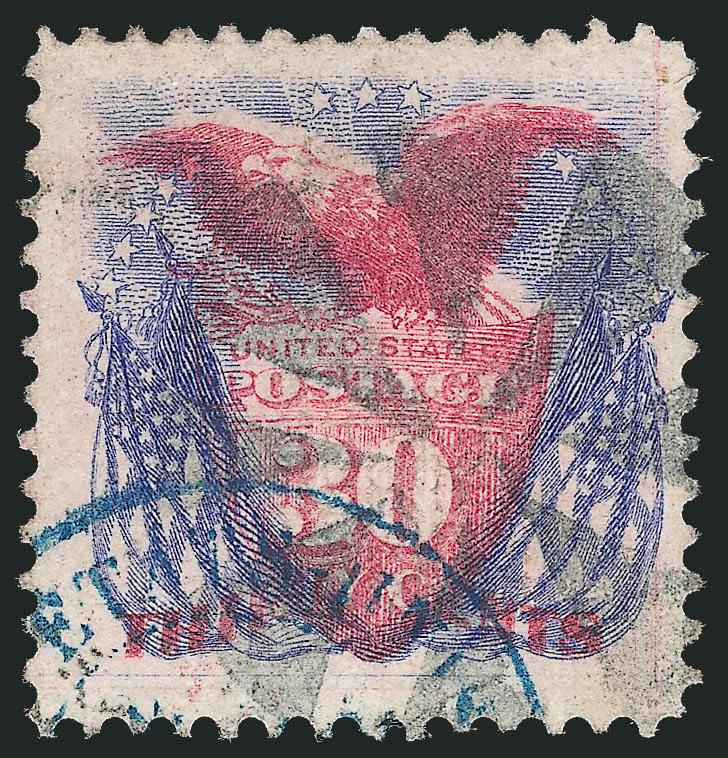 30c Ultramarine & Carmine (121).> Choice margins and attractively centered, light circle of wedges cancel and <blue French transit,> Very Fine, with 2009 P.F. certificate