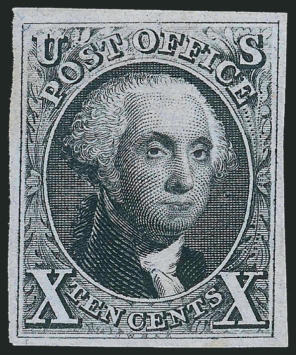 10c Black, Reproduction (4).> Without gum as issued, large margins all around, detailed impression on fresh paper, Extremely Fine, with 2009 P.S.E. certificate
