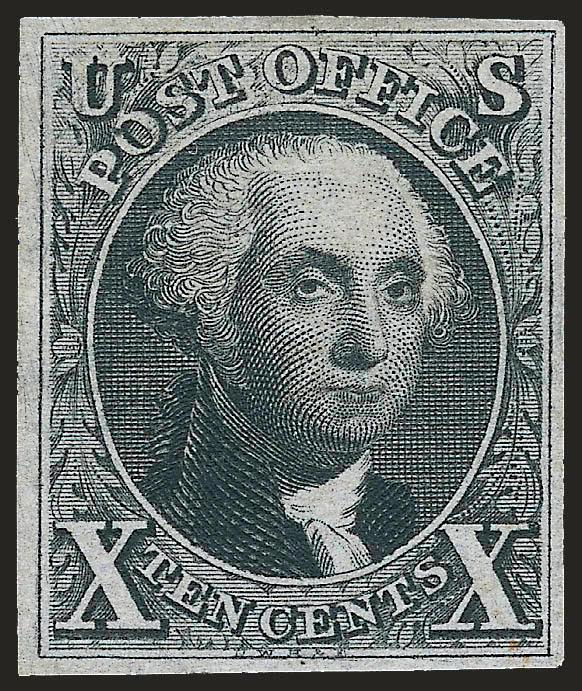 10c Black, Reproduction (4).> Without gum as issued, ample margins all around, intense shade, fresh and Very Fine
