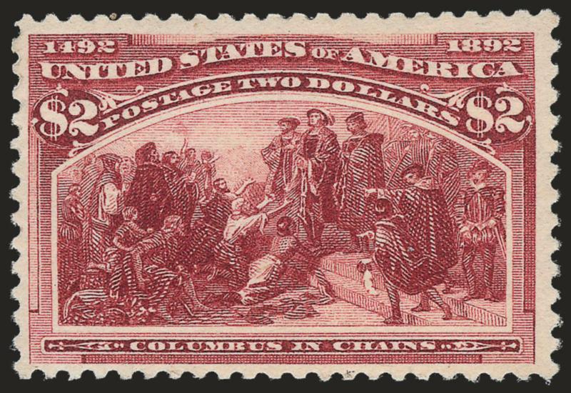 $2.00 Columbian (242).> Original gum, lightly hinged, pretty color and crisp impression, fresh and Fine