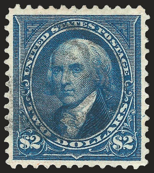 $2.00 Bright Blue (277).> Wide balanced margins, deep rich color, lighter cancel than often seen on this issue, Extremely Fine, with 1987 P.F certificate