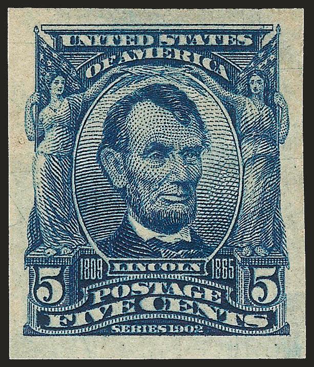 5c Blue, Imperforate (315).> Mint N.H., large and even margins, rich color, Very Fine and choice, with 2000 P.S.E. certificate