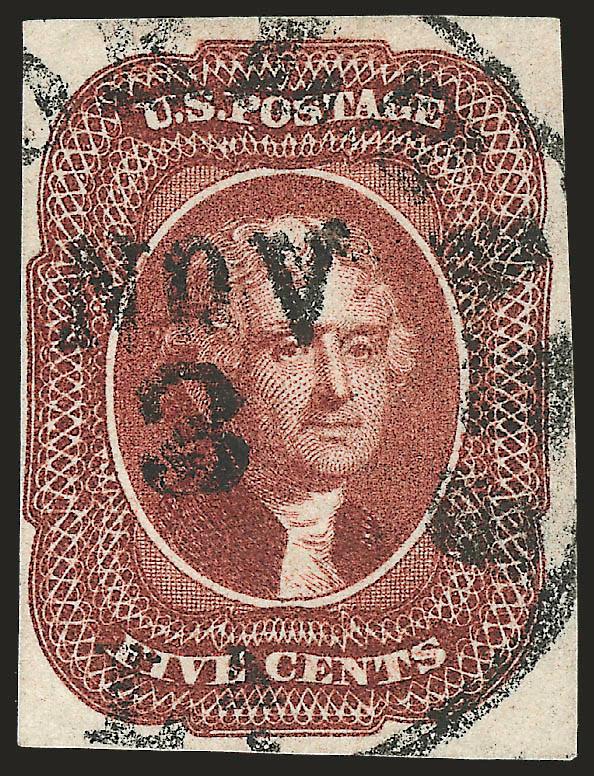 5c Red Brown (12).> Large margins to clear, rich color, neat strike of New Orleans circular datestamp, Very Fine