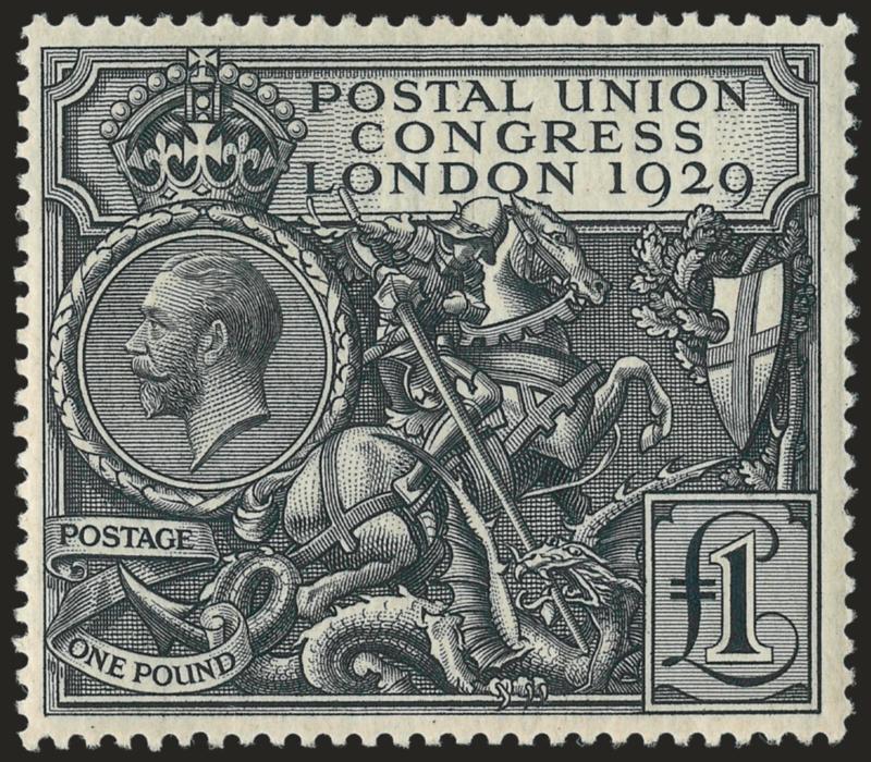 GREAT BRITAIN, 1929, £1 Black, Postal Congress (209 SG 438).> Mint N.H., detailed impression, Very Fine, SG £750 as hinged