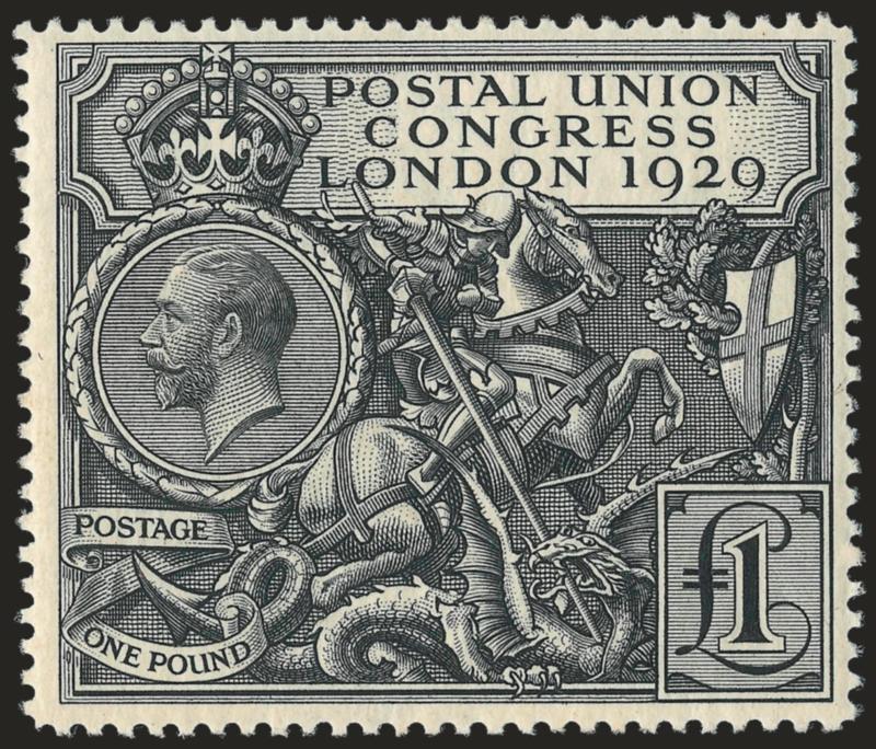 GREAT BRITAIN, 1929, £1 Black, Postal Congress (209 SG 438).> Mint N.H., crisp impression, Very Fine, SG £750 as hinged