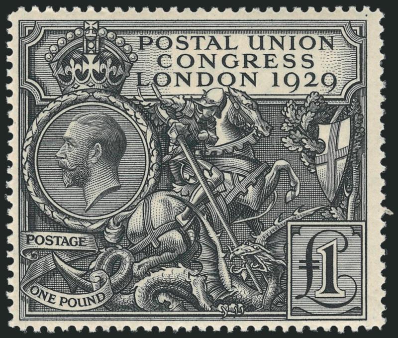 GREAT BRITAIN, 1929, £1 Black, Postal Congress (209 SG 438).> Lightly hinged, Fine, SG £750