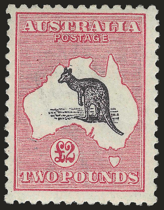 AUSTRALIA, 1924, £2 Kangaroo (59 SG 45b).> Lightly hinged, bright colors, Fine, SG £3,000