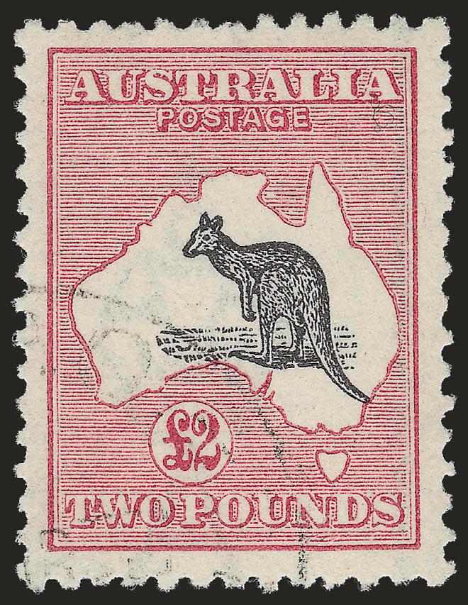 AUSTRALIA, 1924, £2 Kangaroo (59 SG 45b).> Unobtrusive strike of cancel leaves entire design clearly visible, Very Fine and choice, SG £1,700