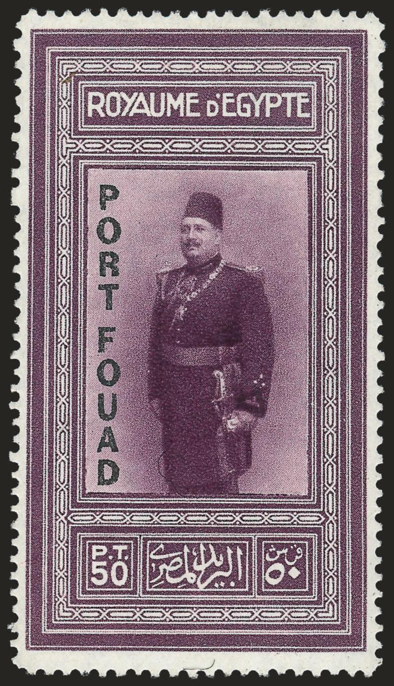 EGYPT, 1926, 50p Port Fouad Overprint (124 SG 144).> Lightly hinged, rich color on bright paper, fresh and Very Fine, signed twice and with purple backstamp, with 1957 B.P.A. certificate