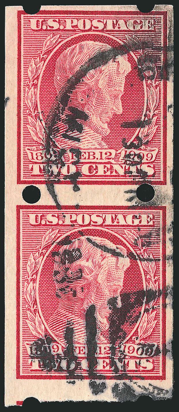 1c-2c 1906-12 Issues, Brinkerhoff Ty. II (320b, 368, 383-384, 408-409).> Seven pairs, incl. used Nos. 320b, 368 and 408, last two <unlisted and unpriced respectively,> Fine-Very Fine