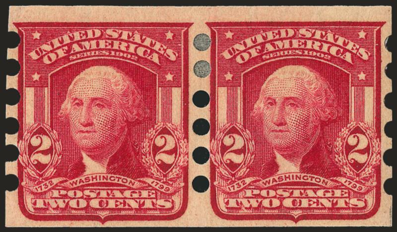 2c Lake, Mailometer Ty. I (320a).> Pair, h.r., brilliant color, Very Fine, with 1988 P.F. certificate