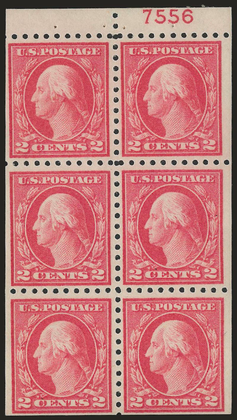 2c Carmine, Ty. I, Booklet Pane of Six (463a).> Positions A-M and all twelve of the Durland listed plate nos., also used pane, Fine-Very Fine lot, Scott Retail as all hinged and most common position