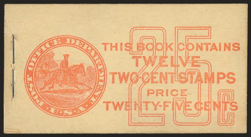 2c Carmine, Complete 25c Booklet (BK50).> Comprising two panes of six of <No. 463a,> Position A, BIA Cover Type II-g.3, some very negligible cover soiling, still Fine-Very Fine